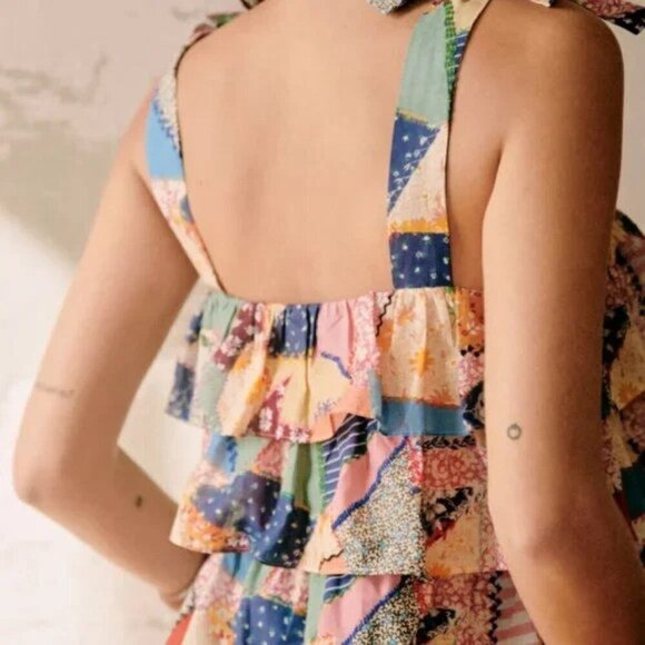 Sezane Mazy Top in Patchwork Vintage size 36 NWT - Picture 2 of 9